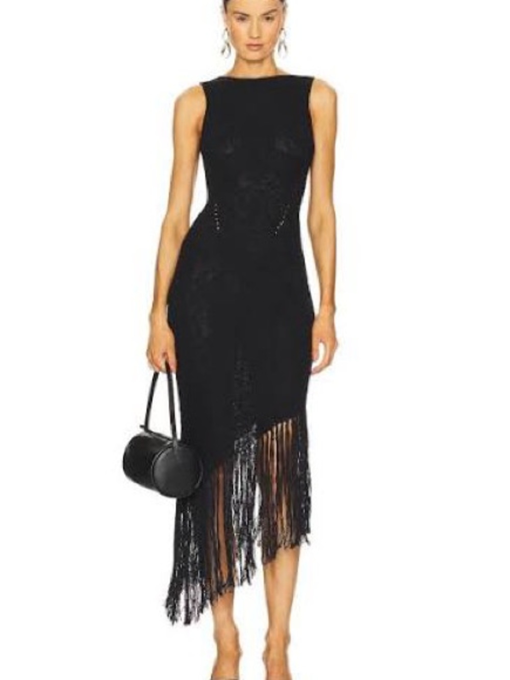 NWOT Rails Rylee Midi Fringe Dress in Black Size Medium